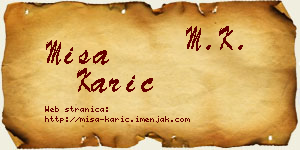 Miša Karić vizit kartica